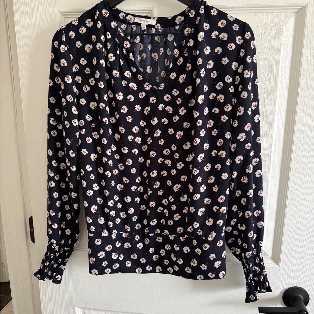 Maurices Dark Blue Floral Blouse